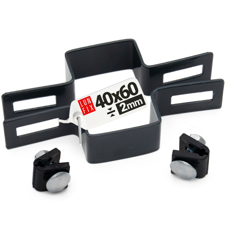 Obejma pośrednia 40x60 mm łącząca grafit komplet