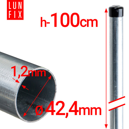 Słupek okrągły ocynk 42,4x1,20 100cm (1szt.)