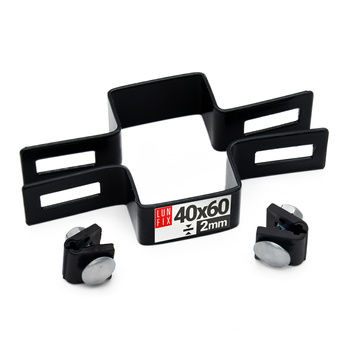 Obejma pośrednia 40x60 mm łącząca czarna komplet