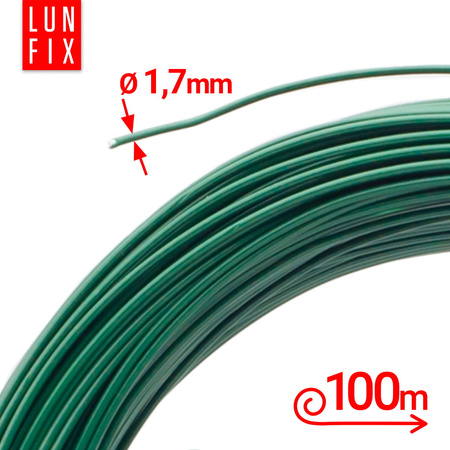 Drut ocynk PCV d/1,7 mm 100m zielony (1rol.)