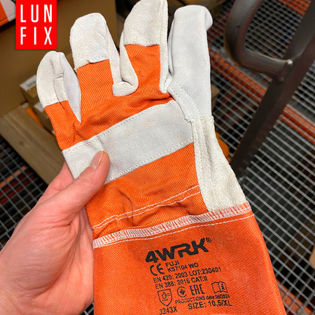 Rękawice skórzane wzmacniane 10-XL (12 szt) (1op)