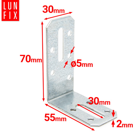 Kątownik regulowany dwustronny KRD2 70x55x30x2 mm 10szt.