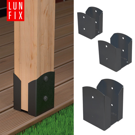 Podstawa słupa czarna przykręcana 101x150x2,5 kotwa