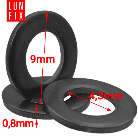 Podkładka okrągła M4 czarny ocynk DIN125 1kg