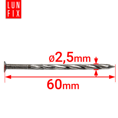 Gwozdzie skrecane 2,5-2,8*60 (1kg)