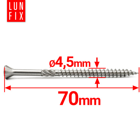 Wkret tarasowy nierdzewny 4,5x70 (200 szt)