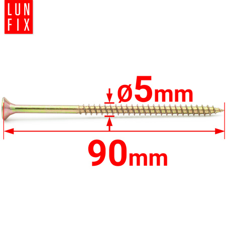 Wkręty uniwersalne 5x90 hartowane ocynkowane KDH 200szt.
