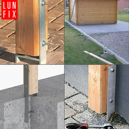 Zestaw podstawa słupa typ H 120mm + wkręty