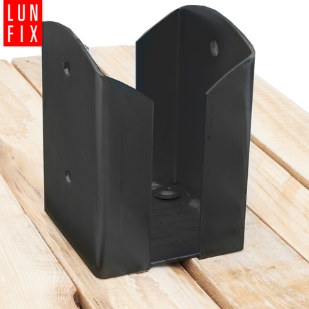 Podstawa słupa czarna przykręcana 101x150x2,5 kotwa