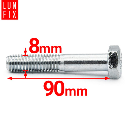 Śruba sześciokątna M8x90 ocynk DIN 931 klasa 8.8 półgwint 1kg