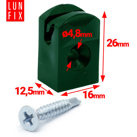 Przelotka mocowanie drutu na wkręt zielona 100szt.