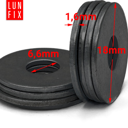 Podkładka okrągła M6 powiększona czarny ocynk DIN9021 1kg