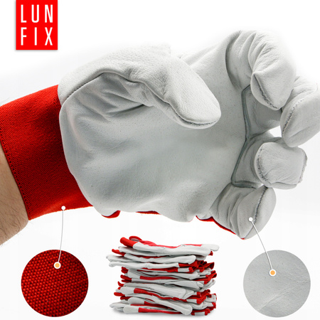 Rękawice rob. monterskie skóra 10-XL (12szt) (1op)