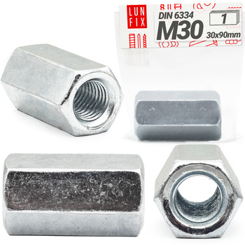 Nakrętka przedłuż 6kat M30x90 oc DIN6334 (1szt)