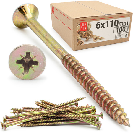 Wkręty uniwersalne 6x110 hartowane ocynkowane KDH 100szt.