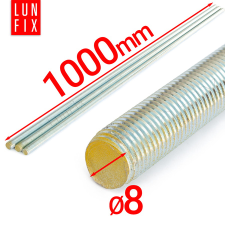Pręt gwintowany szpilka M8 ocynkowany 1000 mm klasa 8.8 1szt.