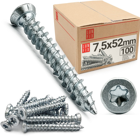 Wkręty do ościeżnic drzwi i okien 7,5x52mm ocynkowane 100szt.