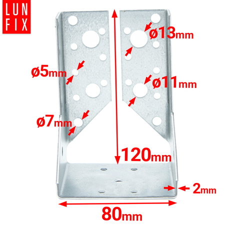 WBZ80 Wieszak belki zagięty 80x120 mm (1szt.)