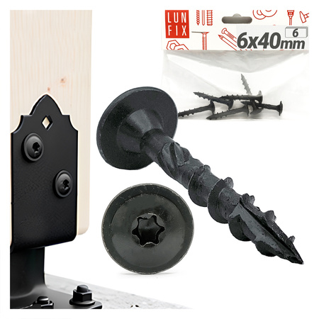 Wkret talerz do slupa 6x40 CZARNY ogn (6szt.)