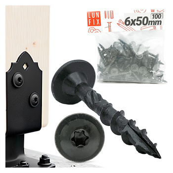 Wkret talerz do slupa 6x50 CZARNY ogn (100szt.)