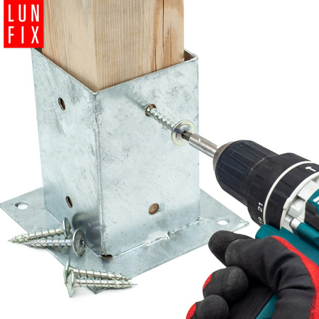 Wkręty ciesielskie 8x50 do podstaw słupa talerzowe 10szt.