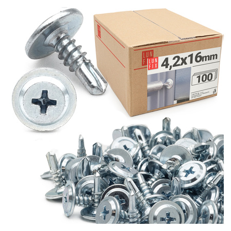 Wkręty samowiercące 4,2x16mm podkładkowe do metalu WSPC 100szt.