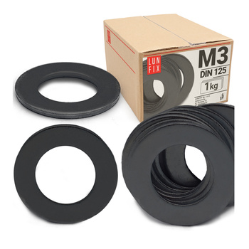 Podkładka okrągła M3 czarny ocynk DIN125 1kg