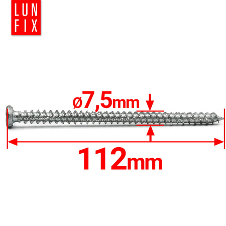 Wkret ościeżnicowy stoż do okien 7,5x112 (100 szt)