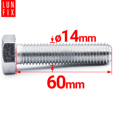 Śruba sześciokątna M14x60 ocynkowana DIN 933 klasa 8.8 1kg