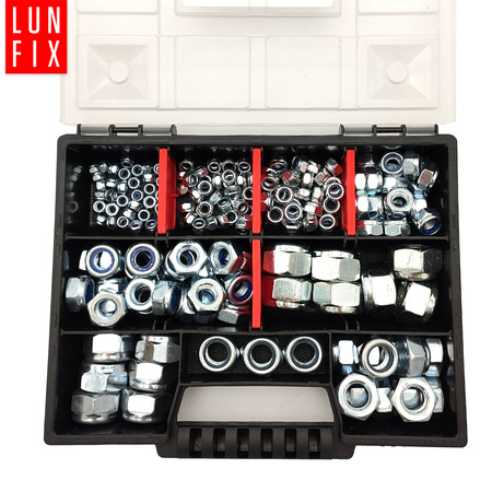 Zestaw nakrętek 172szt. samokontrujące M4-M16