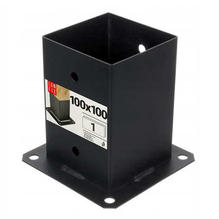 Podstawa slupa przykrecana Czarna 100x100 (1szt.)