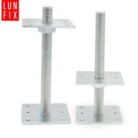 Podstawa słupa regulowana na wysokość z gwintem 110x110x250 kotwa