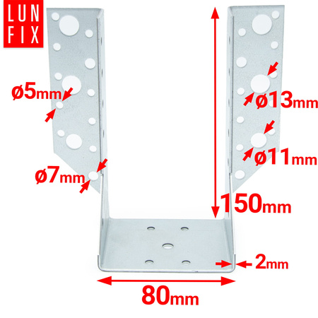 Wieszak belki 80x150 mm wspornik łącznik WB80
