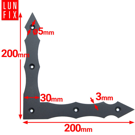 Narożnik ozdobny okienny 200x200x30x3mm 1szt.