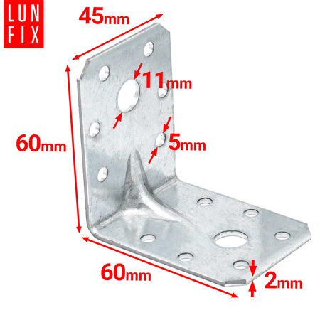 KPL6 katownik z przetlocz. 60x60x45x2,0 (1szt)