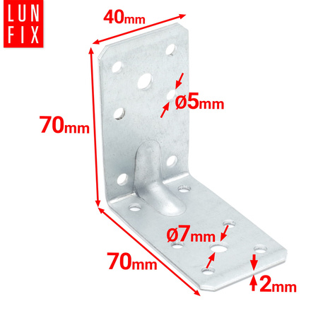 KPL10 Katownik z przetlocz. 70x70x40x2,0 20szt