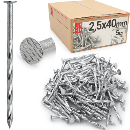 Gwoździe skręcane 2,5x40 mm ocynkowane 5kg