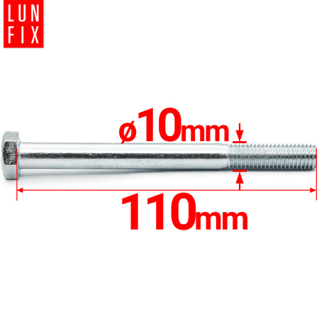 Śruba M10-110 ocynk DIN 931 kl 5.8 (1kg)
