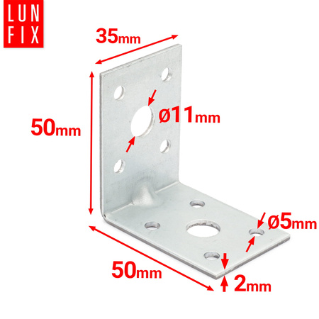 Kątownik z przetłoczeniem KPL12 50x50x35x2,0 50szt.