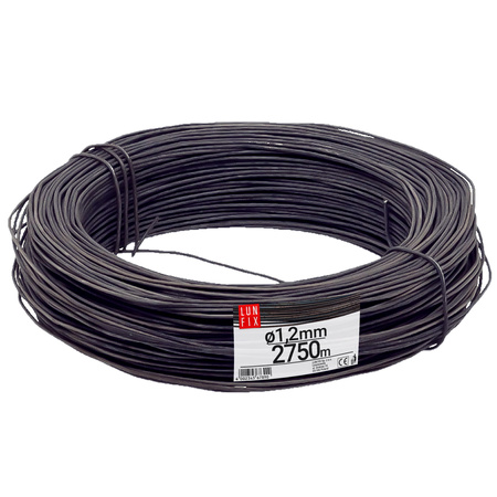 Drut czarny zarzony (miekki) d/1.2mm 25kg (1rol.)