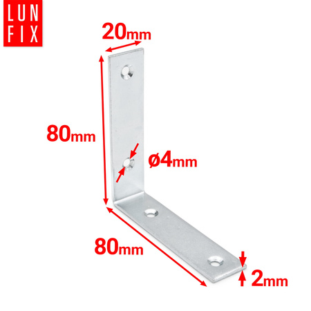 KW6 Katownik waski 80x80x20x2,0 (50 szt.)
