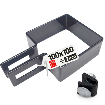 Obejma 100x100 koncowa grafit komplet (1kpl.)