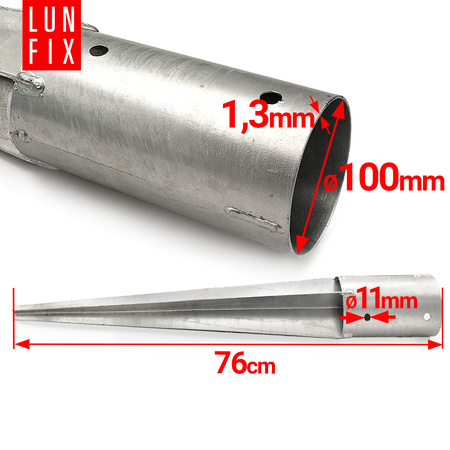 Podstawa słupa wbijana okrągła 100mm (1szt.)