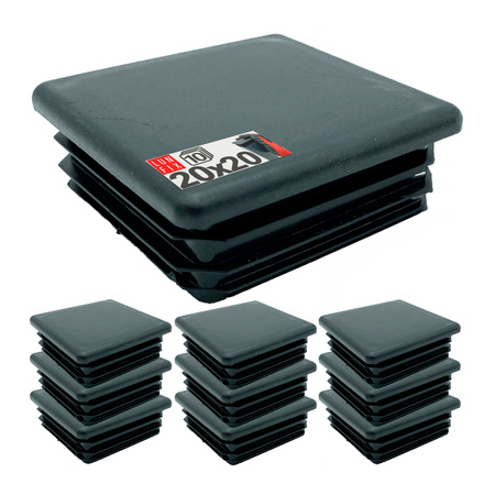 Zaślepka kwadrat czarna ZK 20x20/CZ (10 szt.)