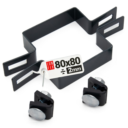 Obejma 80x80 pośrednia grafit KOMPLET (1kpl.)