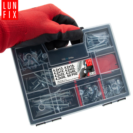 Zestaw wkrętów samogwintujących 290szt. do metalu + bit PH2