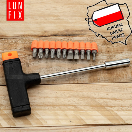 Wkretak z uchwytem typu T, bity x11, 115655 (1op)