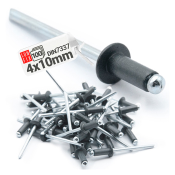 Nity zrywalne 4x10mm aluminiowo-stalowe antracyt RAL7016 100szt.