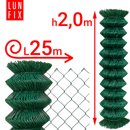 Siatka plec 50*50mm fi 2,5 zielon h=200cm (25mb)