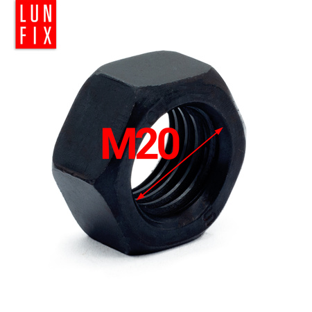 Nakrętka DIN 934 M20 kl 10 czarna (5 kg)